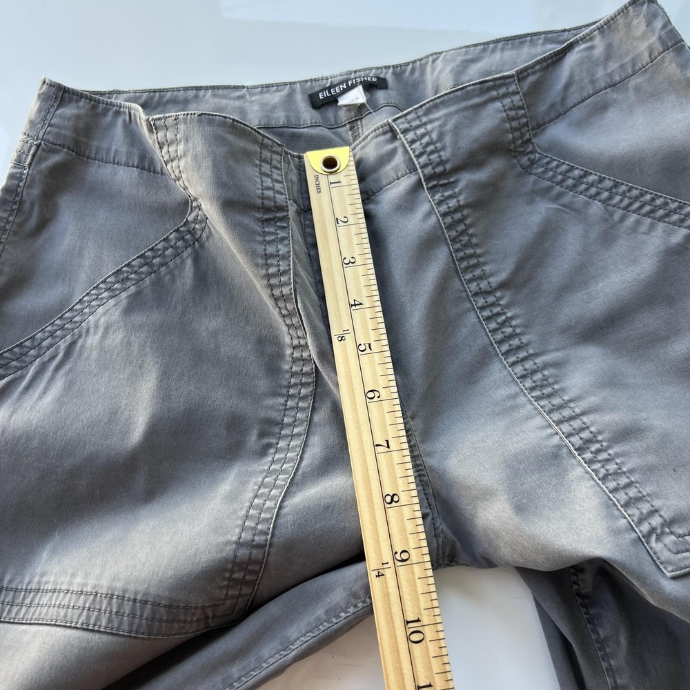 Eileen Fisher Pants Womens Small Gray Straight Leg Utility Zipper Hem Pockets - Picture 14 of 16